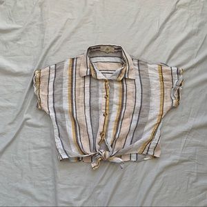 Crop Tie Button Up
